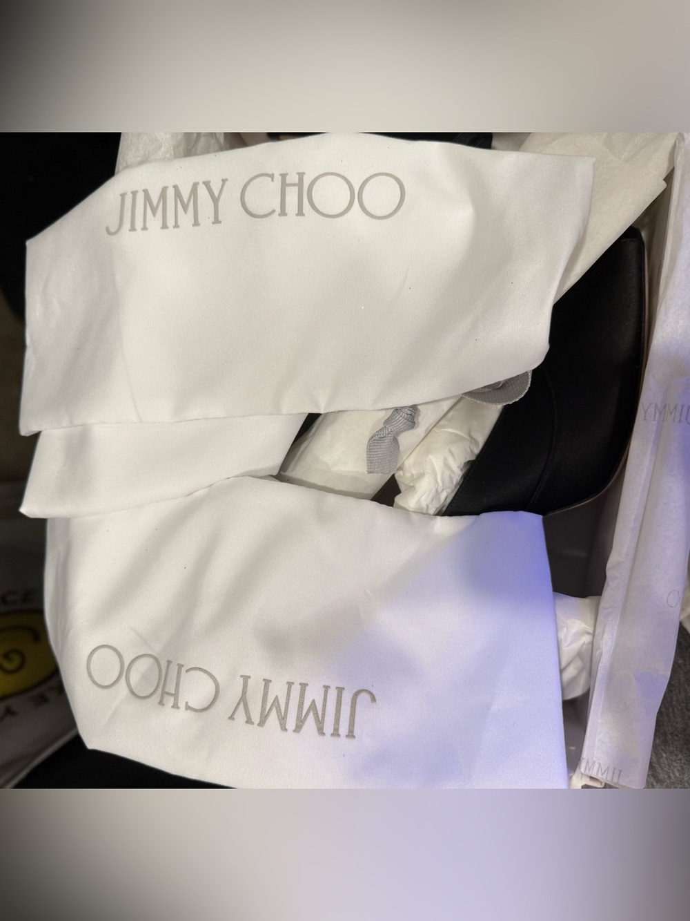 Jimmy Choo Black Satin Brigitte Mules - Picture 7 of 10